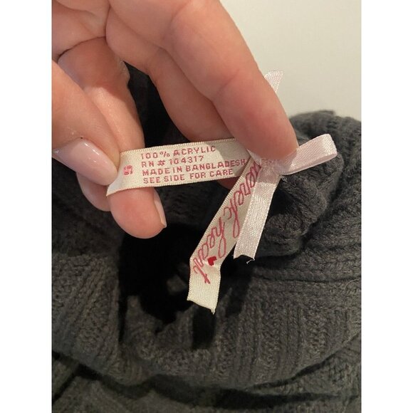 Derek Heart gray open  short cardigan short sleeve high neck open button size S - Picture 8 of 9